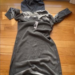 Grey hooded sweater dress